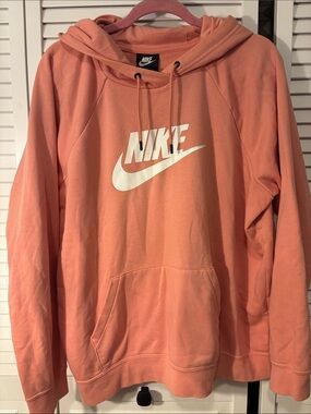 Nike Women’s Coral Hoodie with White Swoosh Logo